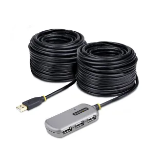 Startech USB Extender Hub, 24m USB 2.0 Extension Cable with 4-Port USB Hub, Active/Bus Powered USB Repeater Cable, Optional 10W Power Supply Included - USB-A Hub w/ ESD Protection (U02442-USB-EXTENDER)