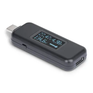 Startech USB-C Power Tester, Bi-Directional Digital Voltage/Current - USB-C power tester - digital multimeter, bi-directional - black