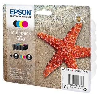 Epson C13T03U64010 603 Original Ink Cartridge Multipack CMY (130 Pages) K (150 Pages)