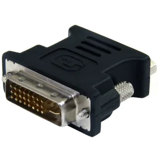 StarTech DVI to VGA Cable Adapter - Black - M/F - DVI-I to VGA Converter Adapter (DVIVGAMFBK) - VGA adapter - DVI-I (M) to HD-15 (VGA) (F) - molded, thumbscrews - black
