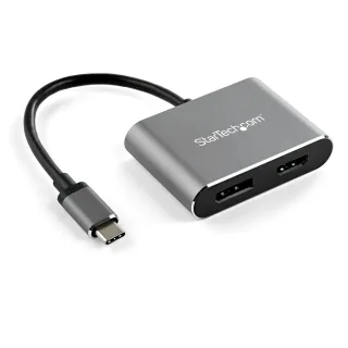Startech USB C Multiport Video Adapter, 4K 60Hz USB-C to HDMI 2.0 or DisplayPort 1.2 Monitor Adapter, USB Type-C 2-in-1 Display Converter HDMI/DP HBR2 HDR, Thunderbolt 3 Compatible - USB-C 2 in 1 Adapter (CDP2DPHD) - Adapter - USB-C male to HDMI, DisplayPort female - 20.5 cm - space grey - 4K support, active