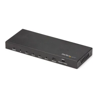 Startech 4-Port HDMI Splitter, 4K 60Hz HDMI 2.0 Video, 1 In 4 Out HDMI Splitter, 4K HDMI Splitter w/Built-in Scaler, 3.5mm/Optical Audio Port, Durable Metal Housing, HDR/HDCP - 1x4 HDMI Display/Output Splitter (HDMI-SPLITTER-44K60S) - Video/audio splitter - 4 x HDMI - desktop