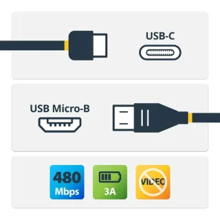 StarTech USB C to Micro USB Cable 2m 6ft - USB-C to Micro USB Charge Cable - USB 2.0 Type C to Micro B - Thunderbolt 3 Compatible (USB2CUB2M)