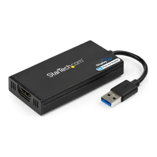 Startech USB 3.0 to HDMI Adapter, 4K 30Hz Ultra HD, DisplayLink Certified, USB Type-A to HDMI Display Adapter Converter for Monitor, External Video & Graphics Card, Mac & Windows - USB to HDMI Adapter (USB32HD4K) - Adapter cable - TAA Compliant - USB Type A male to HDMI female - 20 cm - black - USB power + audio - for P/N: HDDVIMM3, HDMM12, HDMM15, HDMM1MP, HDMM2MP, HDMM3, HDMM3MP, HDMM50A, HDMM6, HDPMM50
