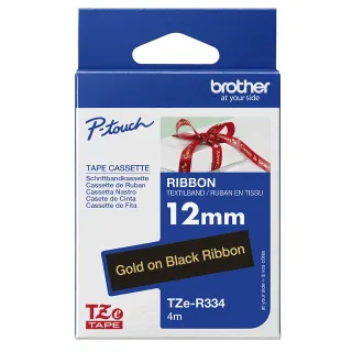 Brother TZe-R334 - Satin - gold on black - Roll (1.2 cm x 4 m) 1 cassette(s) ribbon tape