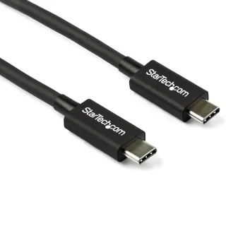 StarTech 2.6ft (80cm) Thunderbolt 3 Cable, 40Gbps, 100W PD, 4K/5K Video, Thunderbolt-Certified, Compatible w/ TB4/USB 3.2/DisplayPort - Thunderbolt cable - USB-C (M) to USB-C (M) - Thunderbolt 3 / USB / DisplayPort - 80 cm - 4K support, 5K support - black - for P/N: PEXUSB321C
