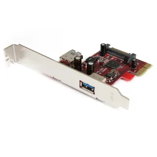 Startech 2 port PCI Express SuperSpeed USB 3.0 Card with UASP Support - 1 Internal 1 External - Dual Port PCIe USB 3.0 Adapter (PEXUSB3S11)