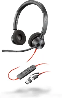 HP Poly Blackwire 3320 - Blackwire 3300 series - headset - on-ear - wired - USB-C - black - UC certified, Certified for Microsoft Teams