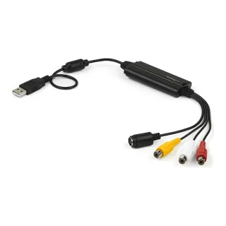 StarTech USB Video Capture Adapter Cable, S-Video/Composite to USB 2.0 SD Video Capture Device Cable, TWAIN Support, Analog to Digital Converter for Media Storage, For Windows Only - SD Video Capture Cable (SVID2USB232)