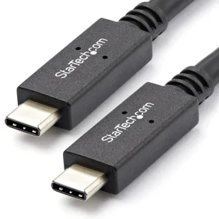 StarTech USB C Cable - 3 ft / 1m - with Power Delivery (USB PD) - Power Pass Through Charging - USB to USB Cord (USB31C5C1M) - USB cable - USB-C (M) to USB-C (M) - USB 3.1 - 5 A - 1 m - black - for P/N: CDP2HVGUASPD, DKT30CHPD3, DKT30CHVSDPD, DKT31CMDPHPD, HB31C2A2CME, SV221HUC4K