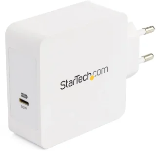 Startech USB C Wall Charger, USB C Laptop Charger 60W PD, 6ft/2m Cable, Universal Compact Type C Power Adapter, Dell XPS/Lenovo X1 Carbon, HP EliteBook, MacBook, USB IF/CE Certified - 60W PD3.0 Wall Charger (WCH1CEU) - Power adapter - 60 watt - 3 A (USB-C) - on cable: USB-C - Europe