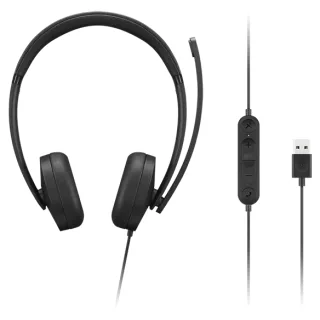 Lenovo Gen 2 - Headset - on-ear - wired - USB-A - black