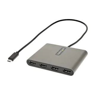 Startech USB C to 4 HDMI Adapter, External Video & Graphics Card, USB Type-C to Quad HDMI Monitor Display Adapter Dongle, 1080p 60Hz, Video Converter, Supports Windows - USB-C Multi Monitor Adapter - Adapter cable - USB-C male to HDMI female - 50 cm - space grey - 1080p support 60Hz