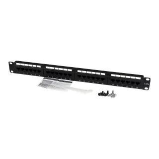 Startech 24 Port 1U Rackmount Cat 6 110 Patch Panel - 24 port Network Patch Panel - RJ45 Ethernet 110 type Rack Mount Patch Panel 1U (C6PANEL24) - Patch panel - CAT 6 - black - 1U - 24 ports - for P/N: RACK-18U-20-WALL-OA, RACK-21U-20-WALL-OA, RACK-24U-20-WALL-OA, RK12OD2, RK3236BKF