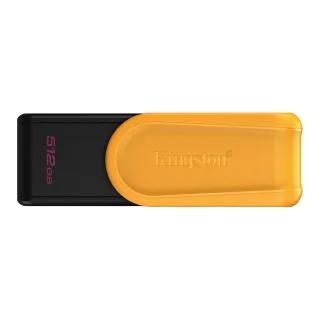 Kingston DataTraveler Exodia S DTXS/512GB USB Flash Drive, 512GB, USB 3.2, Black/Yellow, Swivel Cap Design