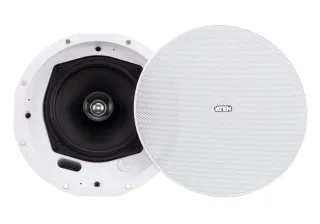 ATEN AS106 - Speaker - 60 watt - 2-way - coaxial - 6.5" - white (grille colour - white) (pack of 2)
