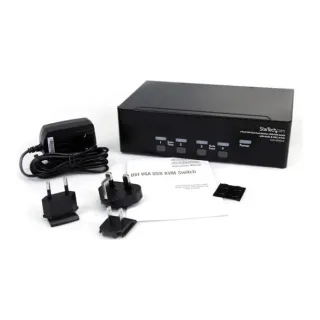 Startech 4 Port DVI VGA Dual Monitor KVM Switch USB with Audio and USB 2.0 Hub (SV431DDVDUA)