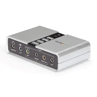 StarTech 7.1 USB Sound Card - External Sound Card for Laptop with SPDIF Digital Audio - Sound Card for PC - Silver (ICUSBAUDIO7D) - Sound card - 48 kHz - 7.1 - USB 2.0 - for P/N: MU15MMS, MU6MMS