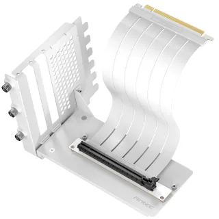 Antec RTX50 PCIe 5.0 Riser Cable with 90-Degree Bracket Mount, White, for Vertical Graphics Card Mounting