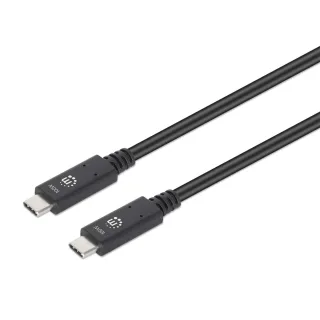 Manhattan 355223 USB-C Cable 1M Male/Male- 10GBPS Black Polybag