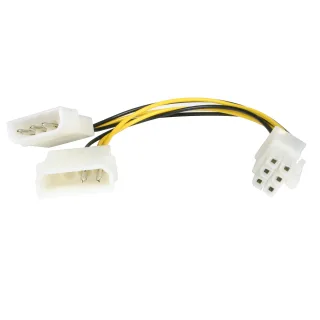 StarTech 6in LP4 to 6 Pin PCI Express Video Card Power Cable Adapter - Power adapter - 4 pin internal power (M) to 6 pin PCIe power (M) - 6 in - LP4PCIEXADAP - Power adapter - 4 PIN internal power (M) to 6 pin PCIe power (M) - 15.2 cm