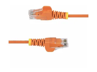 Startech - Patch cable - RJ-45 (M) to RJ-45 (M) - 25 cm - 3.6 mm - UTP - CAT 5/5e/6 - IEEE 802.3bt - halogen-free, snagless, straight - yellow