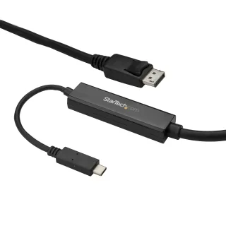 StarTech 9.8ft/3m USB C to DisplayPort 1.2 Cable 4K 60Hz, USB-C to DisplayPort Adapter Cable HBR2, USB Type-C DP Alt Mode to DP Monitor Video Cable, Compatible w/ Thunderbolt 3, Black - USB-C Male to DP Male (CDP2DPMM3MB) - External video adapter - STM32F072CBU6 - USB-C - DisplayPort - black