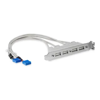 StarTech 4 Port USB A Female Slot Plate Adapter - USB panel - 4 pin USB Type A (F) (USBPLATE4) - USB panel - USB (F) to 9 pin IDC (F)