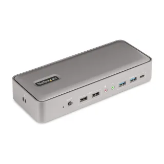 Startech Dual-Laptop USB-C KVM Docking Station, Dual Monitor 4K 60Hz DisplayPort Dock, 5-Port USB Hub, GbE, 90W/45W Power Delivery to Two Laptops, Windows/Mac, 2-Host KVM Dock - Docking station - USB-C 3.2 Gen 2 - 2 x DP - 1GbE - TAA Compliant - United Kingdom, Europe