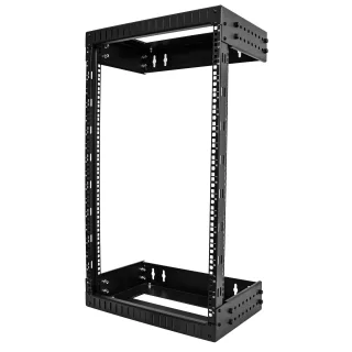Startech 18U 19" Wall Mount Network Rack, Adjustable Depth 12-20" 2 Post Open Frame Server Room Rack for AV/Data/ IT Communication/Computer Equipment/Switch with Cage Nuts & Screws - 18U Adjustable Rack - Rack open frame - 2-post - wall mountable - black - 18U - 19