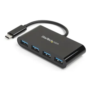 Startech 4-Port USB-C Hub - Portable USB-C to 4x USB-A Hub - Bus-Powered USB 3.1 Gen 1 Type-C Hub - USB 3.0 Port Expander (HB30C4AB) - Hub - 4 x SuperSpeed USB 3.0 - desktop