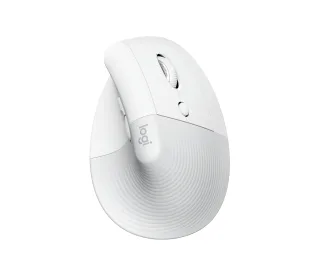 Logitech Lift Vertical Ergonomic Mouse - Vertical mouse - ergonomic - optical - 6 buttons - wireless - Bluetooth, 2.4 GHz - Logitech Logi Bolt USB receiver - off-white