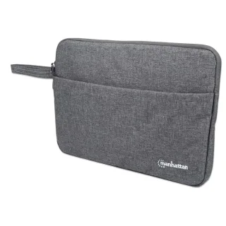 Manhattan 439916 Seattle Laptop Sleeve 14.5"- Grey Front Pocket Padded Soft