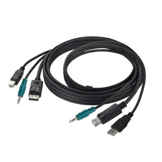 StarTech - Keyboard / video / mouse (KVM) cable - TAA Compliant - USB Type A, 3.5mm audio jack, DisplayPort (M) to USB Type B, 3.5mm audio jack, DisplayPort (M) - 1.8 m