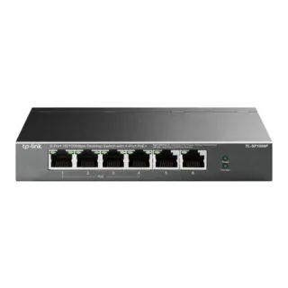 TP-Link TL-SF1006P - V1 - switch - unmanaged - 6 x 10/100 (4 PoE+) - desktop, wall-mountable - PoE+ (67 W)