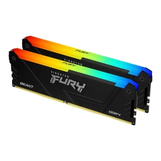Kingston FURY Beast RGB - DDR4 - kit - 16 GB: 2 x 8 GB - DIMM 288-pin - 3200 MHz / PC4-25600 - CL16 - 1.35 V - unbuffered - non-ECC - black