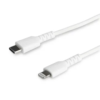 Startech 6 ft(2m) Durable White USB-C to Lightning Cable, Heavy Duty Rugged Aramid Fiber USB Type A to Lightning Charger/Sync Power Cord, Apple MFi Certified iPad/iPhone 12 Pro Max - iPhone 7/8/11/11 Pro - Lightning cable - Lightning male to USB-C male - 2 m - white