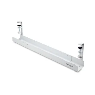 Startech Under Desk Cable Management Tray, Clamp-on Installation - Cable management tray - under-desk mountable - white - 120 cm