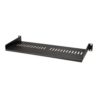 Startech 1U Vented Server Rack Cabinet Shelf, 7in Deep Fixed Cantilever Tray, Rackmount Shelf for 19" AV/Data/Network Equipment Enclosure w/ Cage Nuts & Screws, 44lbs Weight Capacity - 1U Vented Rack Shelf (CABSHELF1U7V) - Rack shelf - black - 1U - 7