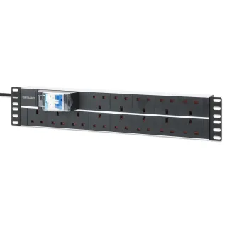 Intellinet 715607 19" PDU 1U 15-WAY UK AC PLUGS-2P Air Breaker
