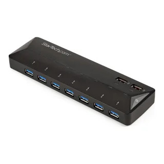 Startech 9 Port USB 3.0 Hub - 7 x USB-A, 2 x USB-A Fast Charge Ports - Multi Port Powered USB Charging Station (ST93007U2C)