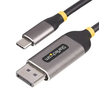 StarTech 10ft (3m) USB-C to DisplayPort Adapter Cable, 8K 60Hz - Adapter cable - USB-C (M) to DisplayPort (M) latched - USB4 / Thunderbolt 3 / Thunderbolt 4 / DisplayPort 1.4 - 3 m - 8K60Hz support, 4K144Hz support - grey, black