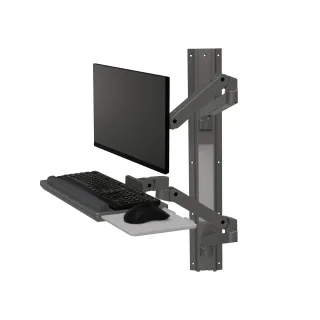Ergotron LX Pro - Mounting kit (2 arms, 2 extensions, keyboard tray, slide-out mouse tray, mouse holder, 2 wall mount bases, wall track 34", wall bracket, 2 cable channels, monitor pivot, keyboard pivot) - for LCD display / PC equipment - aluminium - dark grey - screen size: up to 34