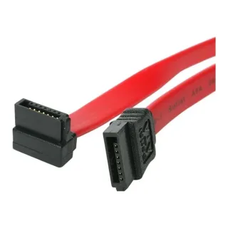 StarTech 18in SATA to Right Angle SATA Serial ATA Cable - 18in SATA Cable - 18 SATA Cable - 18in angled SATA Cable - SATA cable - Serial ATA 150/300/600 - SATA (R) to SATA (R) - 45.7 cm - right-angled connector - red