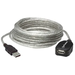 Manhattan 519779 USB-A Cable 5M Male/Female- 480MBPS (USB 2.0) Extension Blck