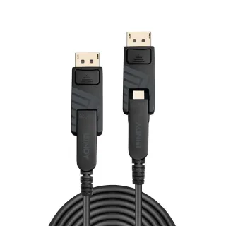 Lindy 38486 100M Fibre Optic Hybrid Mini Displayport 1.4 Cable