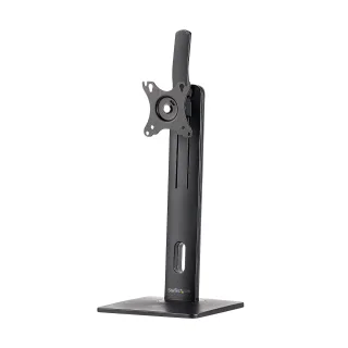 Startech Free Standing Single Monitor Mount, Height Adjustable Monitor Stand, For VESA Mount Displays up to 32" (15lb/7kg), Ergonomic Monitor Stand for Desk, Tilt/Swivel/Rotate, Black - Universal Monitor Stand - Stand - adjustable arm - for Monitor - aluminium - black - screen size: up to 32" - desktop stand