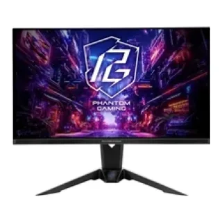 ASRock Phantom Gaming PGO27QFV 27 Inch QHD (2560 x 1440) Flat QD-OLED Gaming Monitor, 360Hz 0.03ms (GTG) Response Time, 2 x HDMI 2.1; 1 x DisplayPort 1.4, 1 x Type-C (DP Alt Mode / PD 15W), Height, Swivel, Tilt Adjustment, Integrated Wi-Fi Antenna
