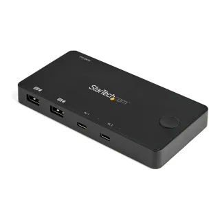 Startech 2 Port USB C KVM Switch, 4K 60Hz HDMI, Compact Dual Port UHD USB Type C Desktop Mini KVM Switch with USB C Cables, Bus Powered, MacBook iPad Pro ThinkPad IdeaPad EliteBook - 4K HDMI KVM Switch - KVM / audio switch - 2 x KVM / audio - desktop