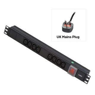 Lindy 29990 1U 8 Way Iec PDU 13A Plug to 8 X Iec Sockets